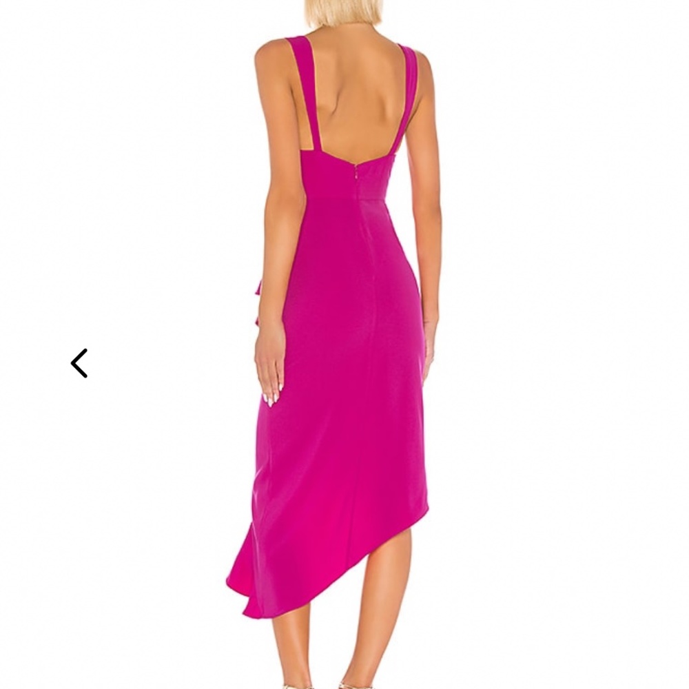 Revolve Lovers+Friends Midi Ruffle Slit Dress - Picture 2 of 4